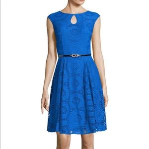 Sleeveless Lace fit-and-flare dress